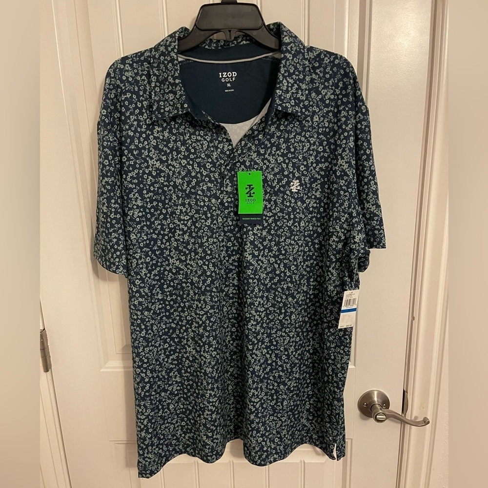 Izod Golf Polo Shirt XL Cool FX Sun Control Fabric Fast‎ Drying Cotton Bl…